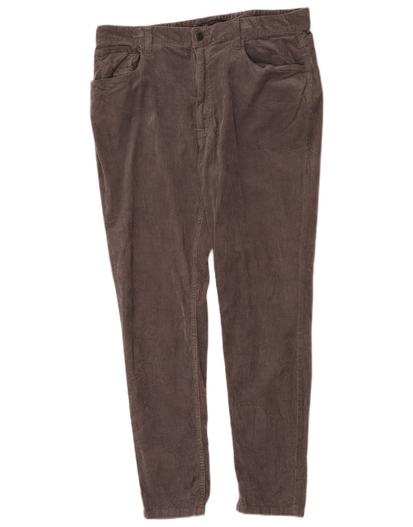 Marks & Spencer Womens Skinny Corduroy Trousers UK 16 Large W32 L28 Grey