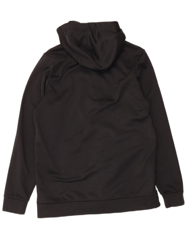 Felpa con cappuccio e zip Nike Therma-Fit da uomo in poliestere nero medio