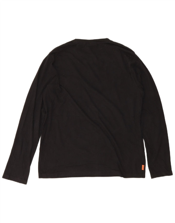 Top da uomo a maniche lunghe Superdry 2XL in cotone nero