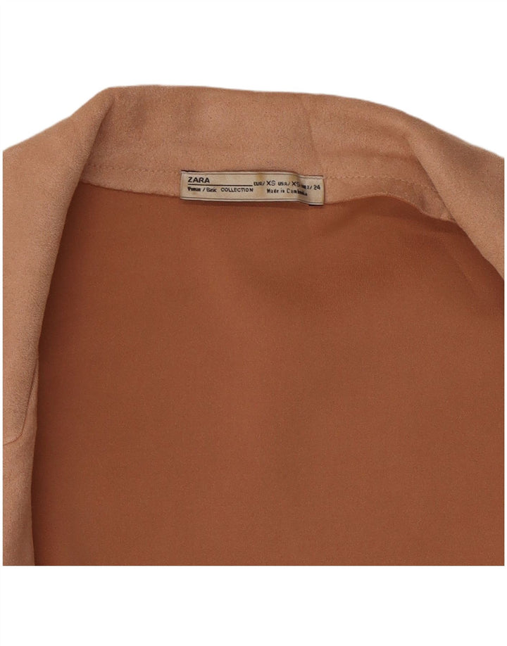 ZARA Womens Open Blazer Jacket UK 6 XS Beige