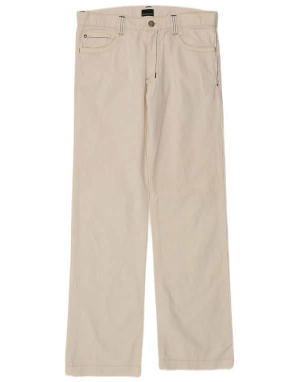 CALVIN KLEIN Jeans dritti da donna US 14 XL W30 L30 Cotone bianco