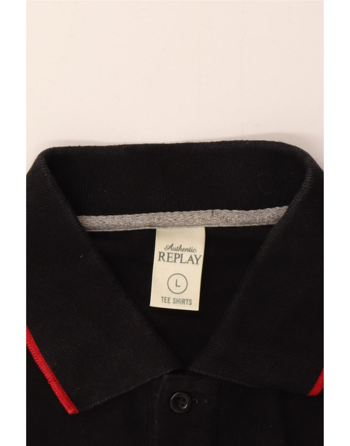 Polo Replay da uomo grande nera