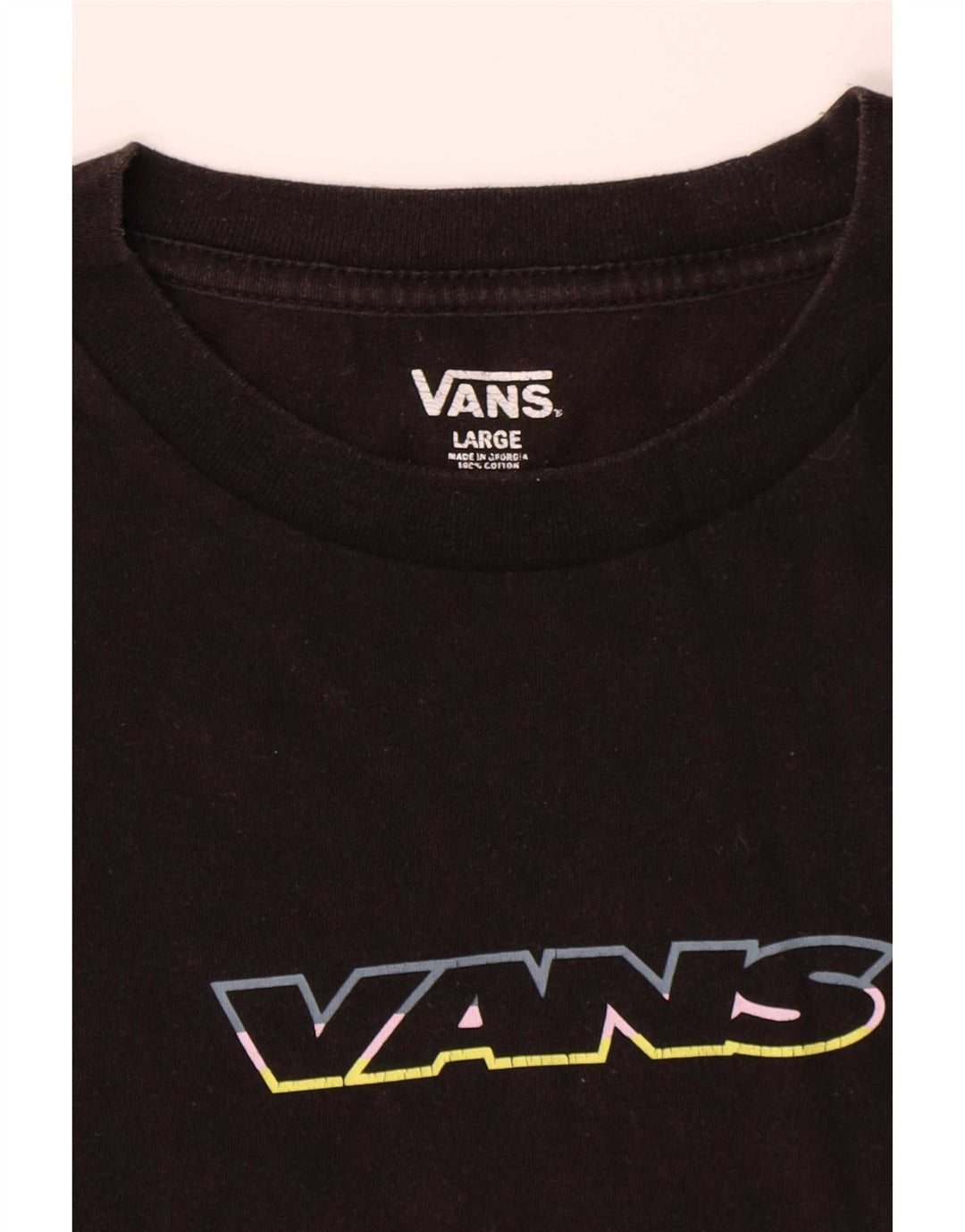 T-shirt grafica da uomo Vans Top grande in cotone nero