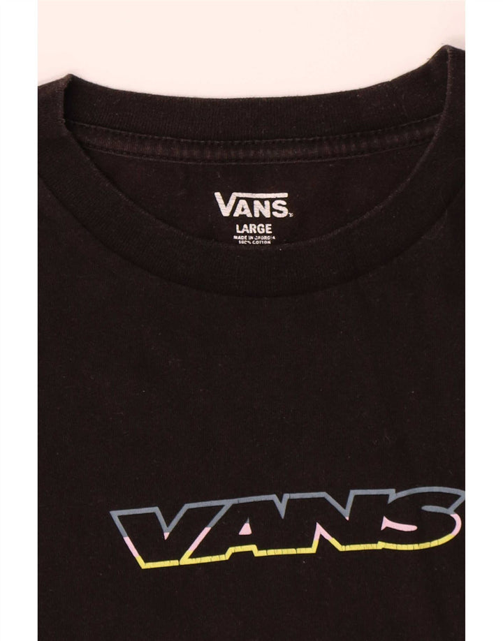 T-shirt grafica da uomo Vans Top grande in cotone nero