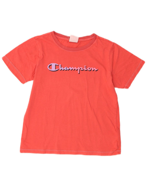 T-shirt grafica per ragazze Champion Top 13-14 anni XL cotone rosa