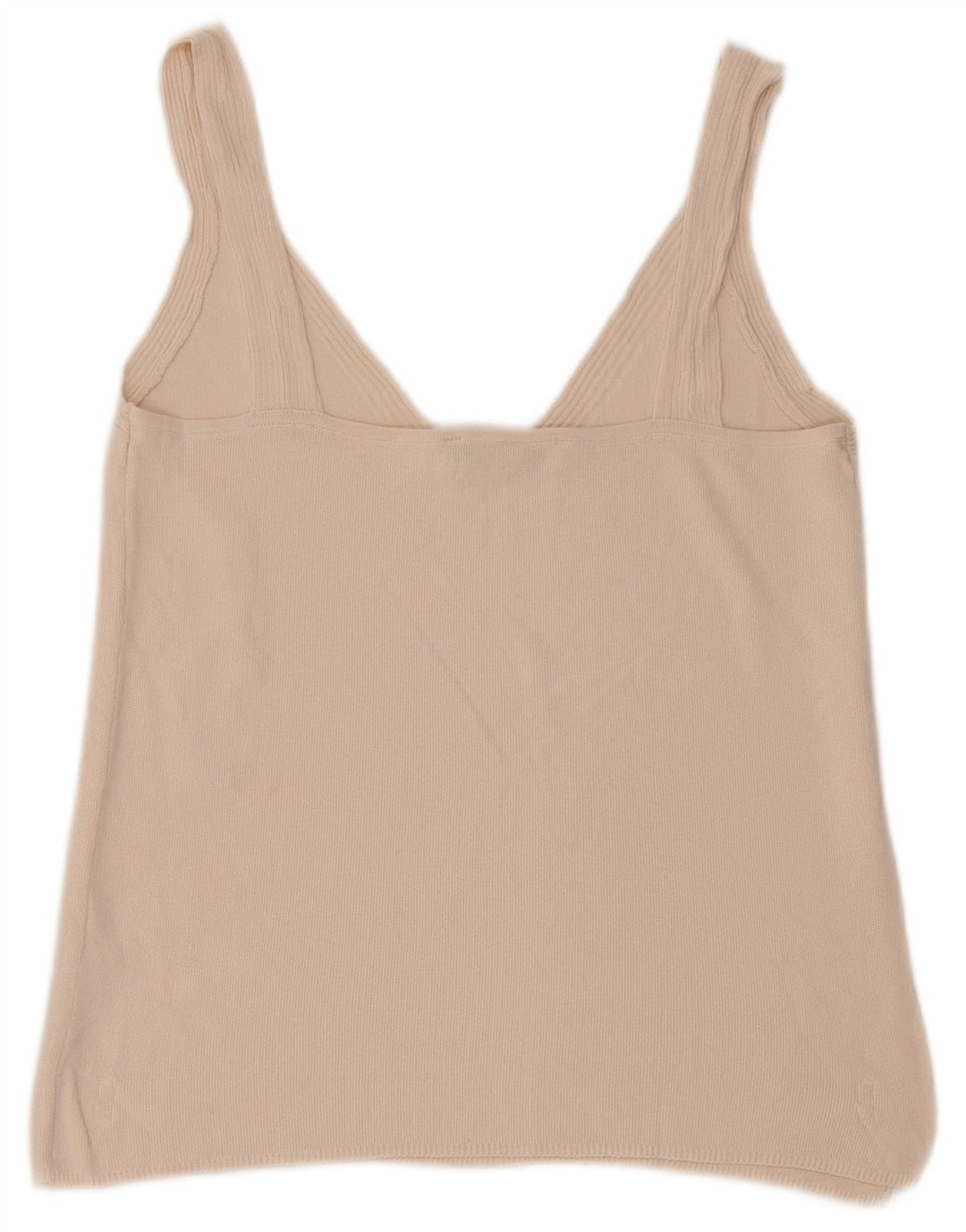 Canotta corta da donna Zara UK 14 grande in viscosa beige