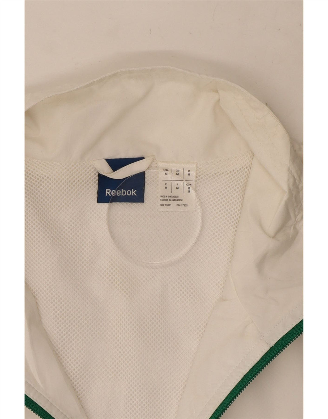 Giacca da tuta da donna Reebok UK 14 Medium White Poliestere