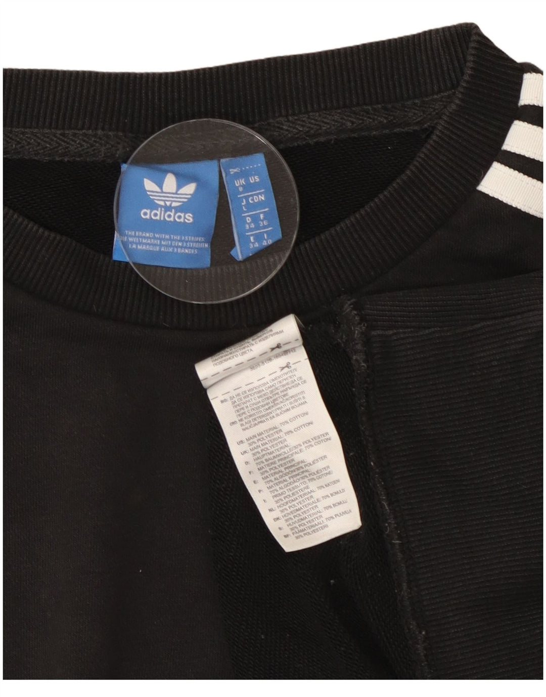 Felpa oversize da donna Adidas Jumper UK 8 Small Black Cotton