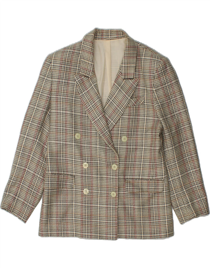 ST MICHAEL Womens Blazer Jacket UK 12 Medium Grey Houndstooth Vintage St Michael and Second-Hand St Michael from Messina Hembry 