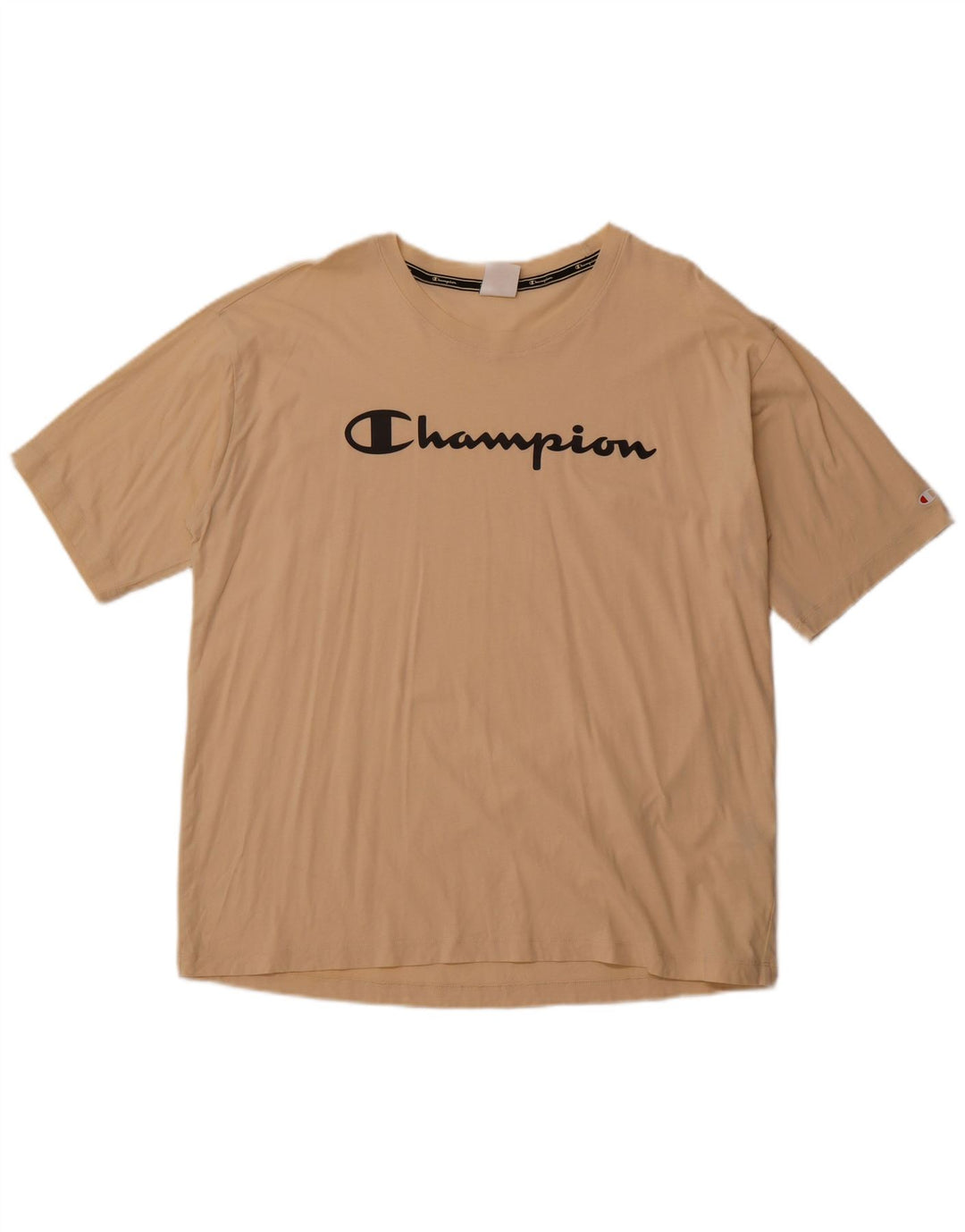 T-shirt grafica da donna CHAMPION Top UK 20 2XL Cotone beige
