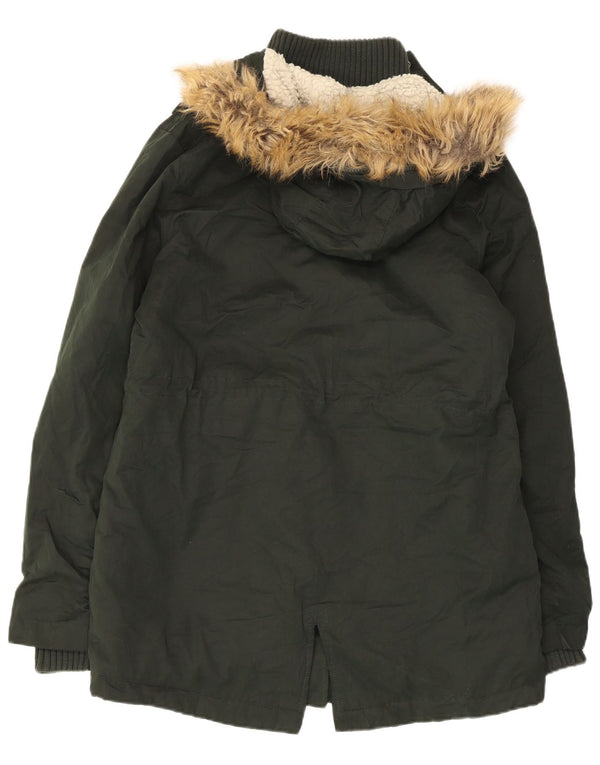 Giacca Parka da donna con cappuccio Superdry UK 14 Large Verde Poliestere