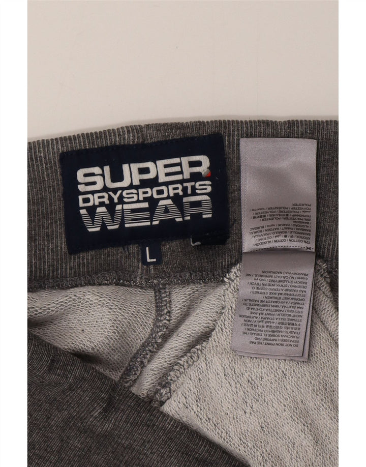 Pantaloni da tuta con grafica da uomo SUPERDRY Joggers grandi cotone a righe grigie