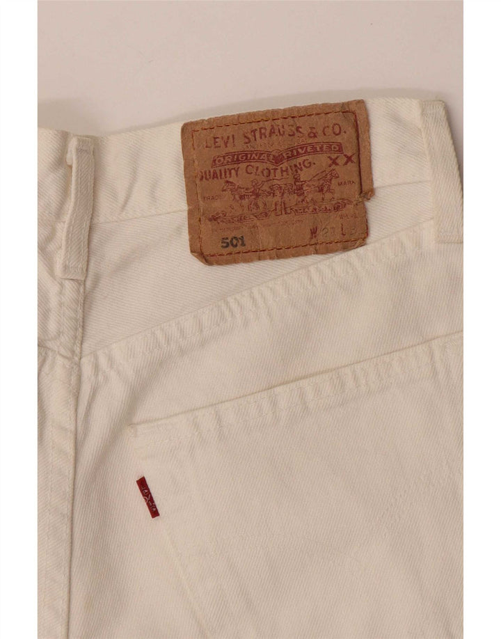 Pantaloncini di jeans Levi's 501 da donna W27 piccoli bianchi