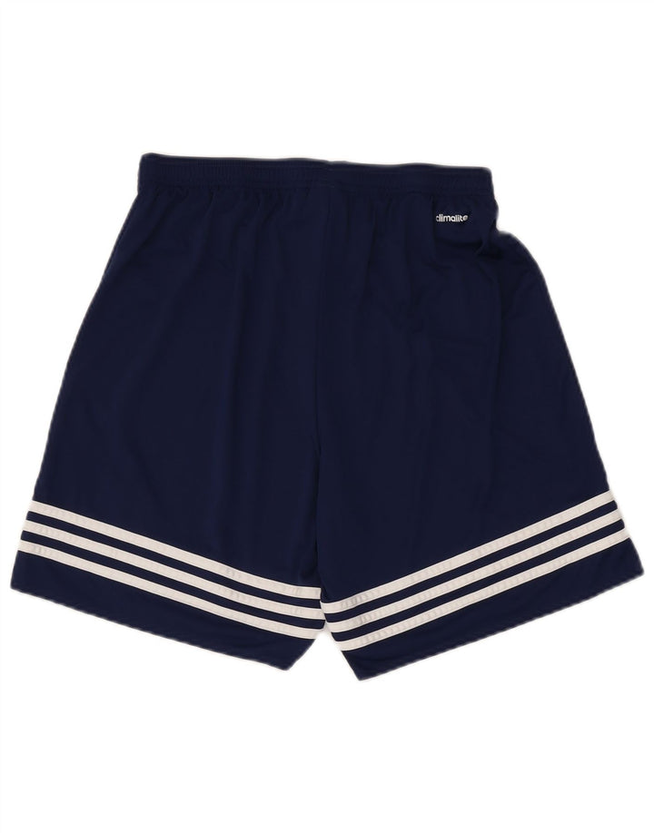 Pantaloncini sportivi Adidas Climalite da uomo medi in poliestere blu navy