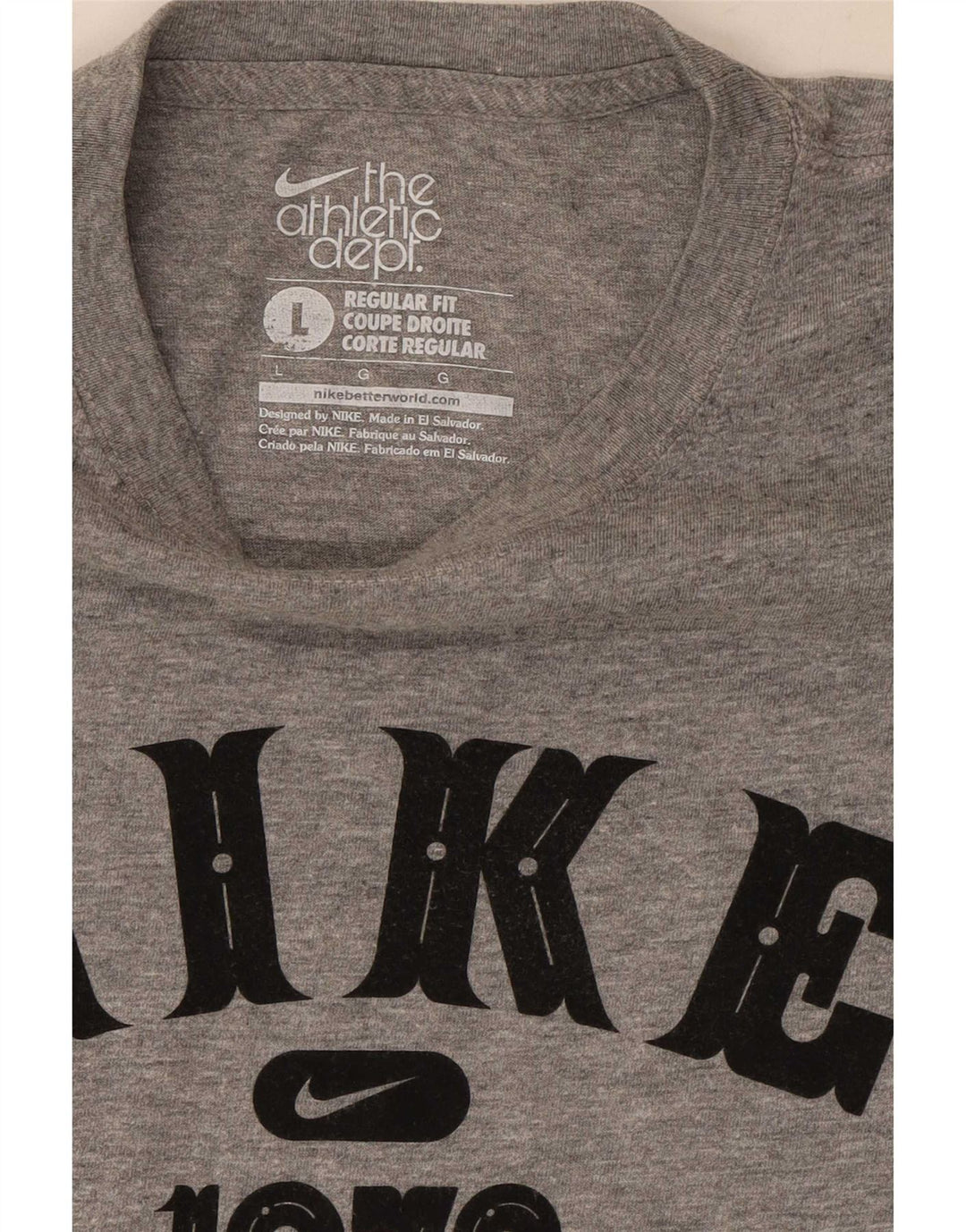T-shirt grafica Nike da uomo con vestibilità regolare, top grande, grigio chiazzato
