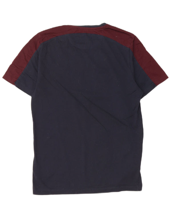 T-shirt da uomo Reiss Top Small in cotone color block blu navy