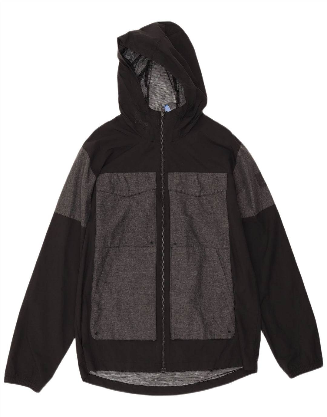 Giacca antipioggia da uomo ADIDAS con cappuccio UK 38 poliestere color block medio nero