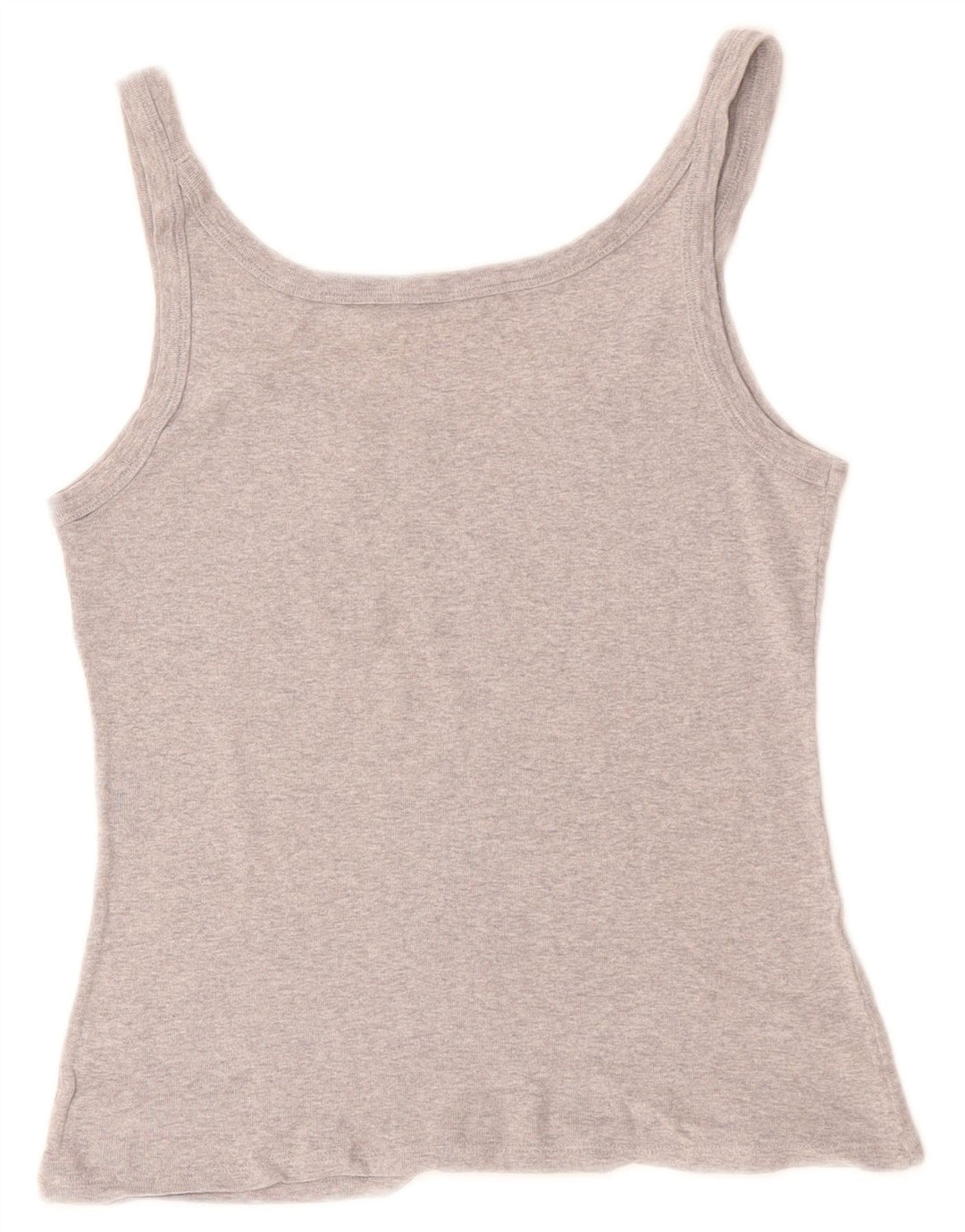 BENETTON Canottiera grafica corta da donna UK 8 piccola grigia