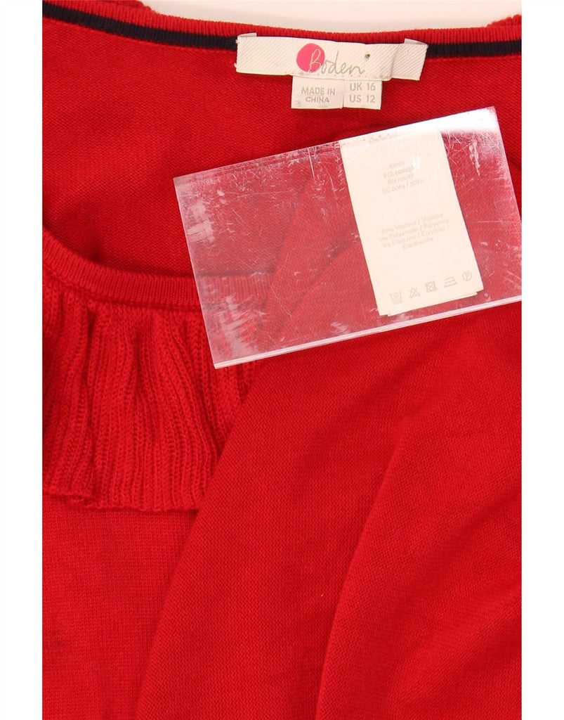 BODEN Womens Boat Neck Jumper Sweater UK 16 Large  Red Polyamide Vintage Boden and Second-Hand Boden from Messina Hembry 
