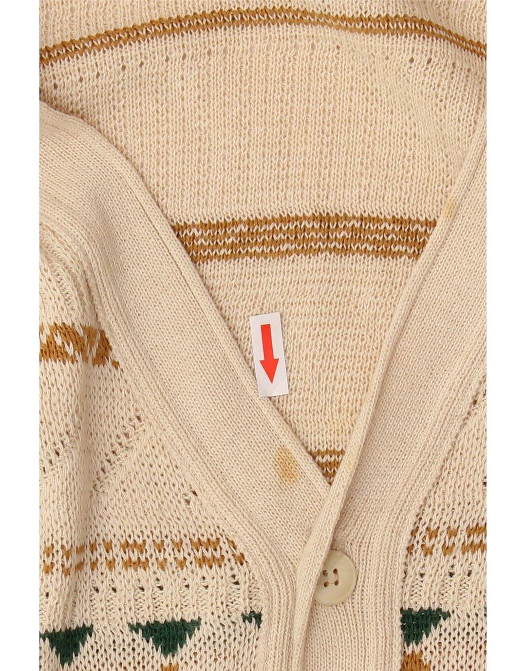 Maglione cardigan da uomo VINTAGE cotone Fair Isle beige medio