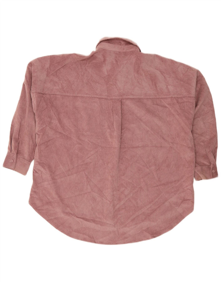 Camicia da donna oversize in velluto a coste Zara UK 10 piccola in poliestere rosa