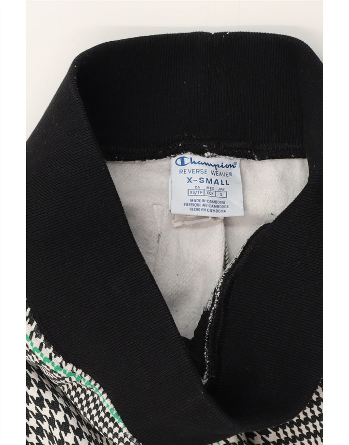 CHAMPION Pantaloni da tuta da donna Joggers UK 4 XS Nero pied de poule