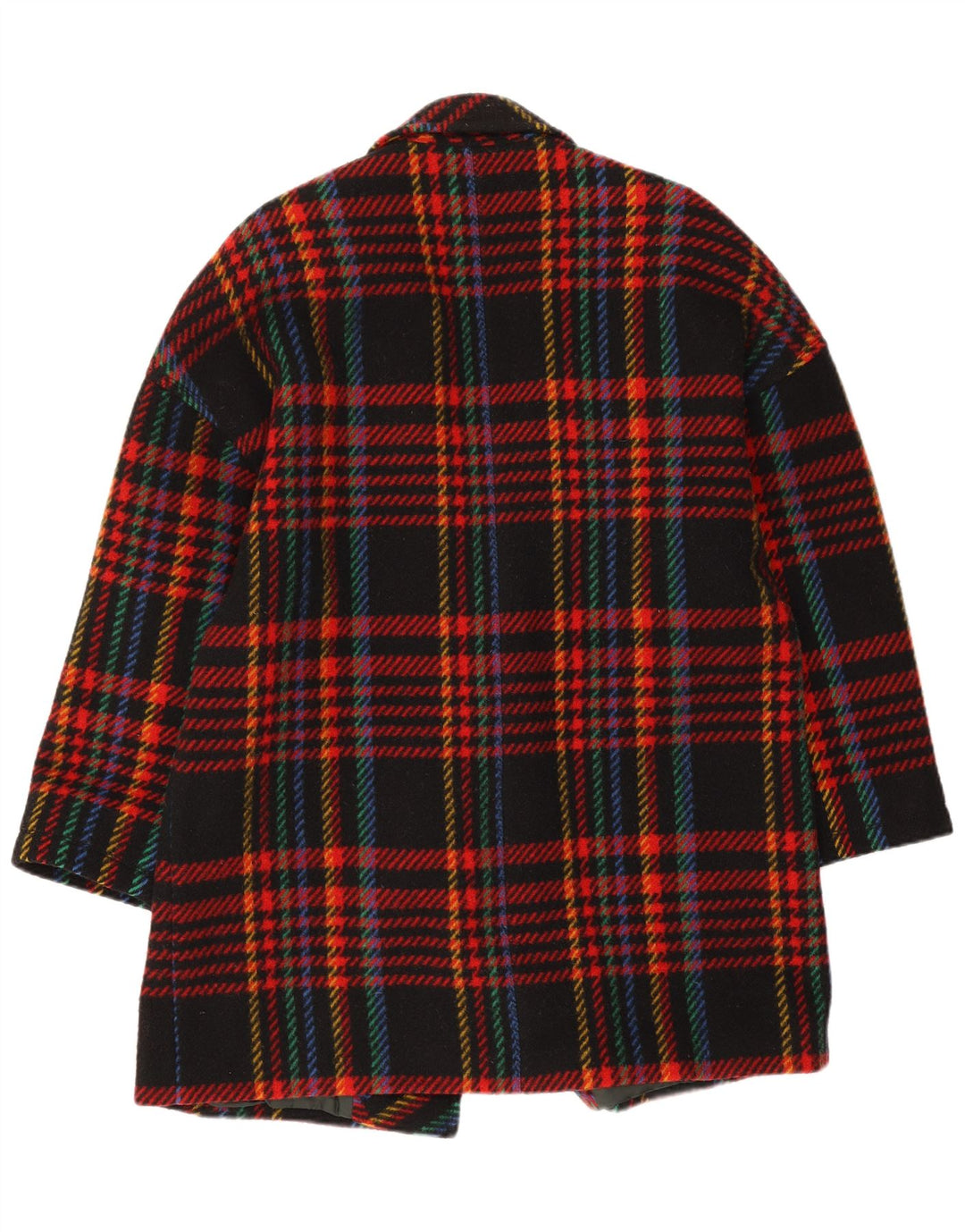 Giacca blazer vintage da donna a 1 bottone IT 46 grande quadretto multicolore