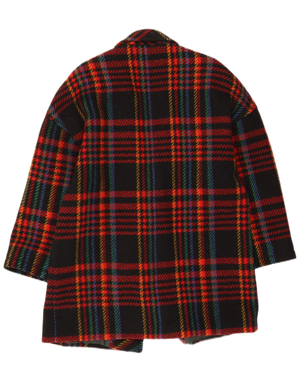 Giacca blazer vintage da donna a 1 bottone IT 46 grande quadretto multicolore