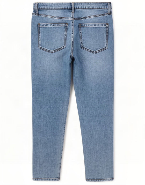 Jeans Boyfriend Tapered da donna Marks & Spencer UK 10 Small W30 L27 Blu