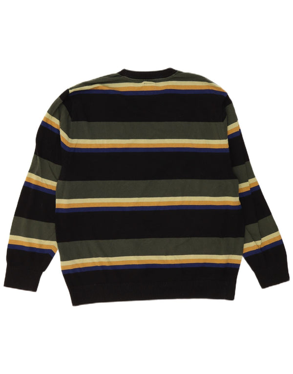 Maglione maglione girocollo da uomo di Vans, cotone a righe grandi multicolori
