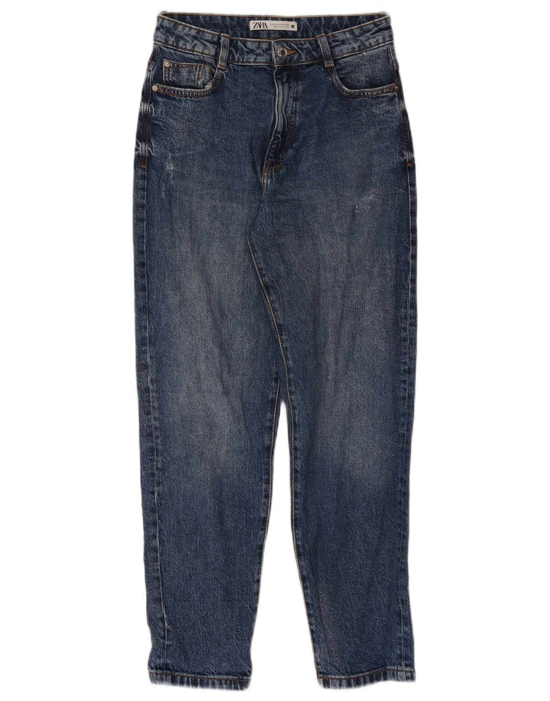Jeans affusolati invecchiati Zara da donna EU 38 piccoli W28 L28 blu