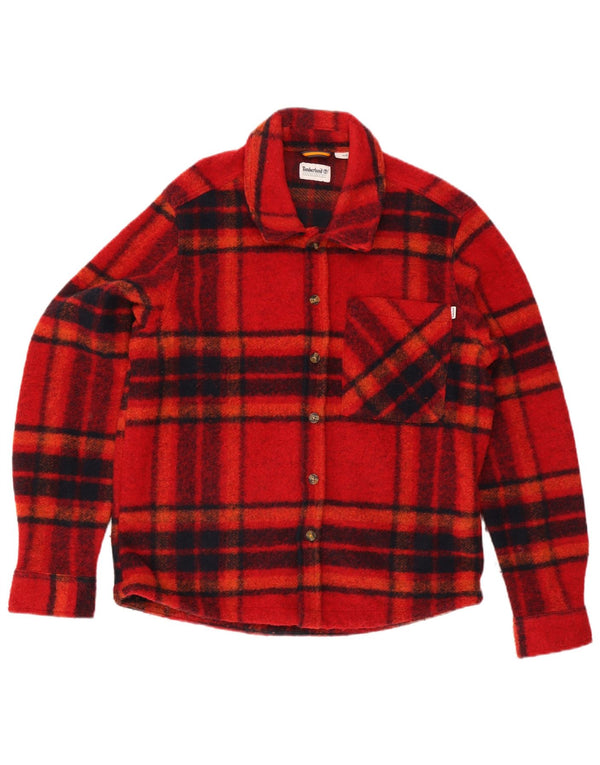 Camicia da boscaiolo da uomo Timberland in lana scozzese media rossa