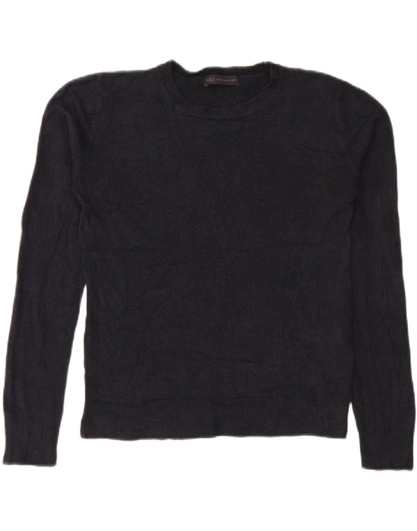 Maglione maglione girocollo da donna Marks & Spencer UK 12 medio blu navy