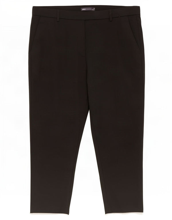 Pantaloni chino corti da donna Marks & Spencer UK 18 XL W38 L22 cotone nero