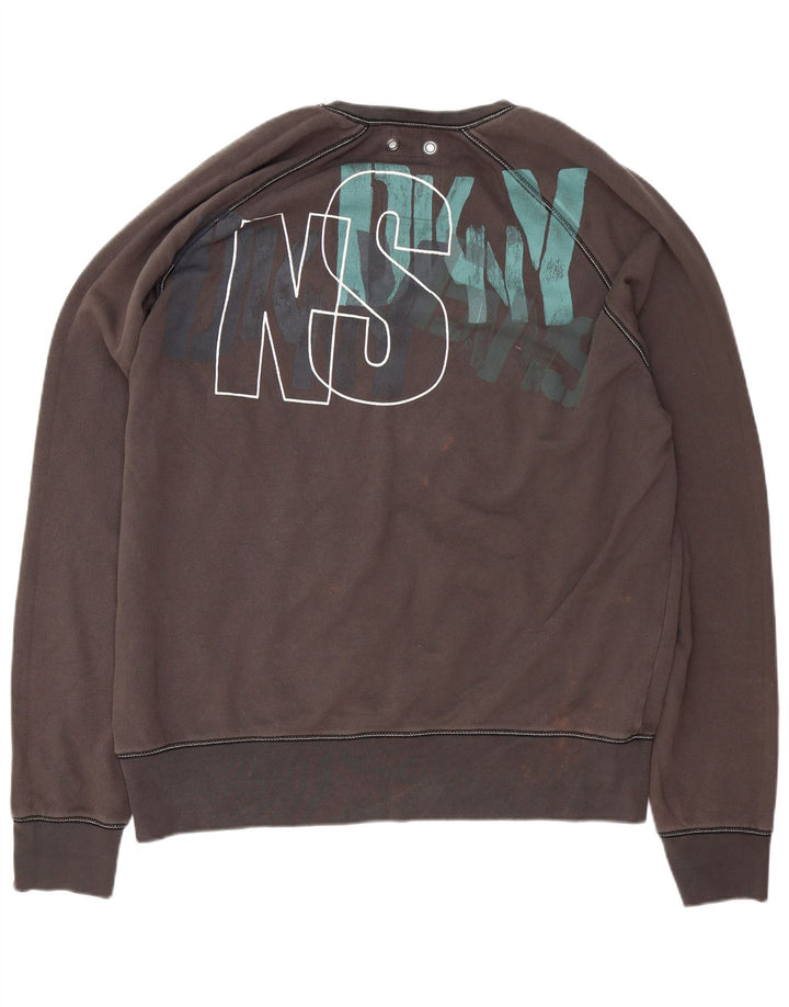 Felpa grafica da uomo Dkny Maglione XL Cotone grigio
