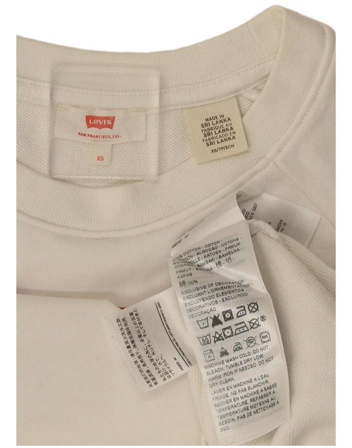 Felpa oversize con grafica da donna Levi's UK 6 XS cotone bianco