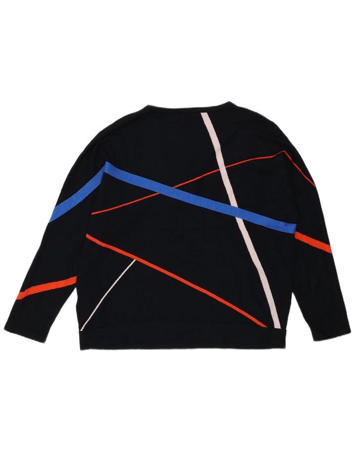 Maglione maglione girocollo da donna Phase Eight UK 16 Grande nero geometrico