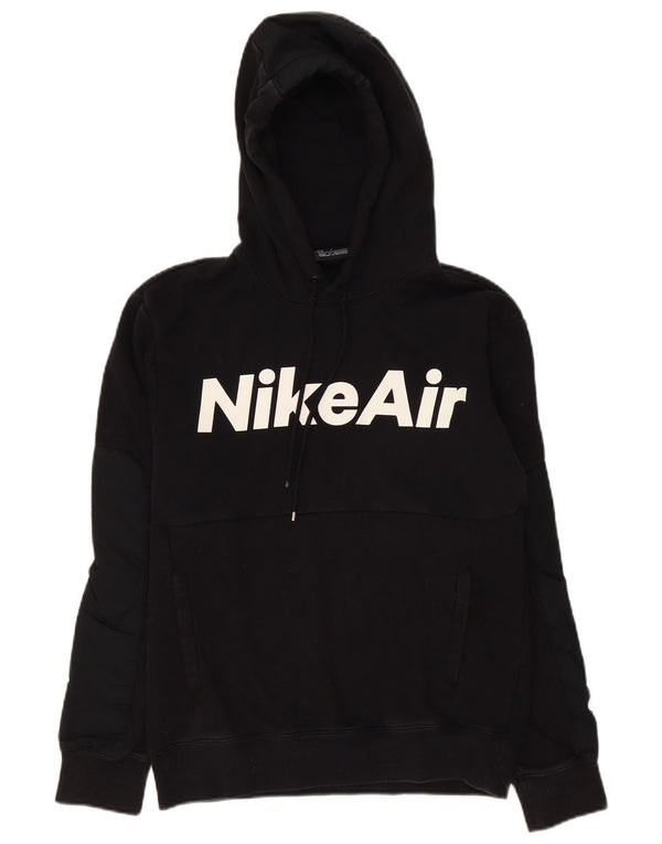 Felpa con cappuccio grafica Nike da uomo piccola in cotone nero