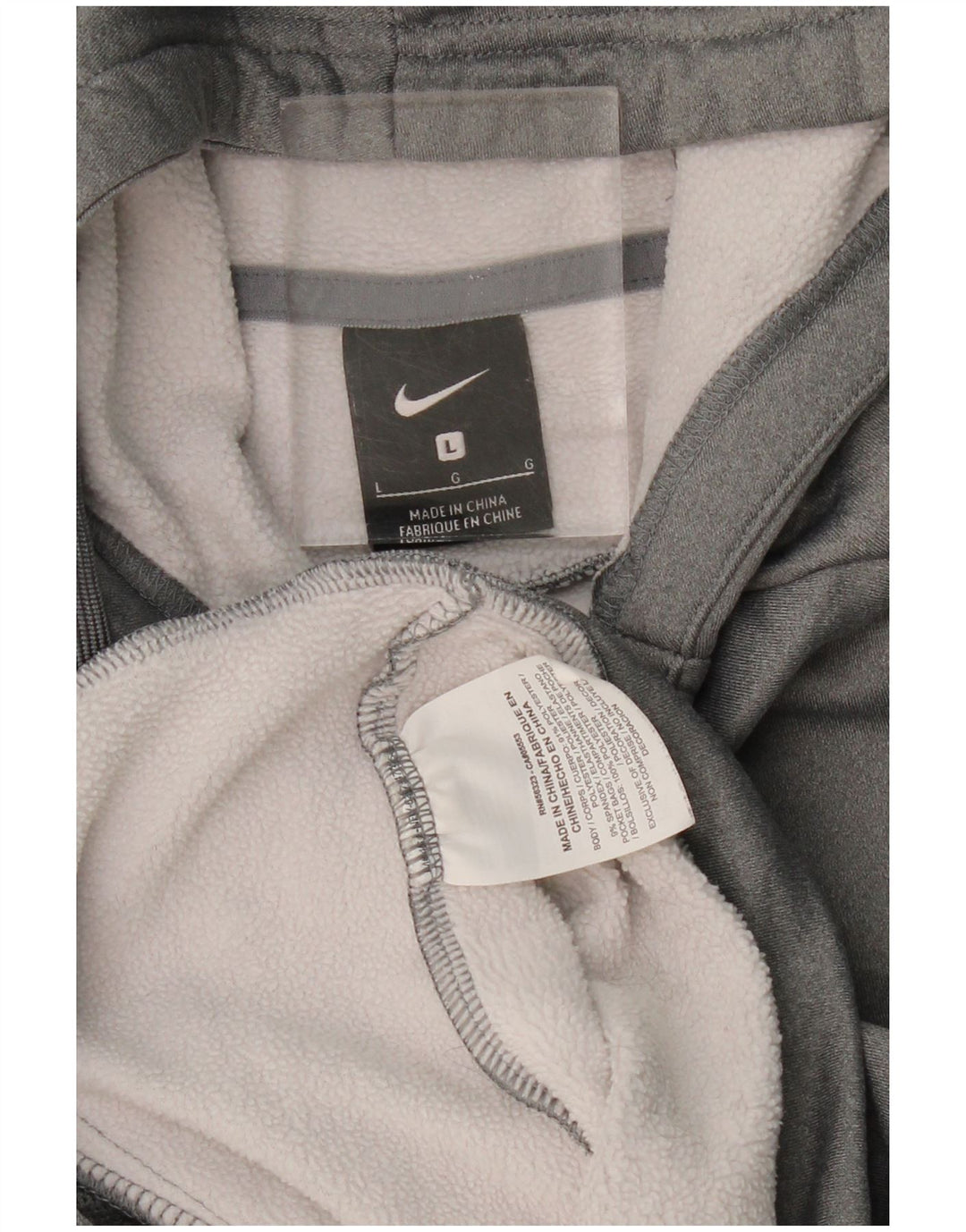 NIKE Womens Graphic Hoodie Jumper UK 16 Large Grey Polyester
