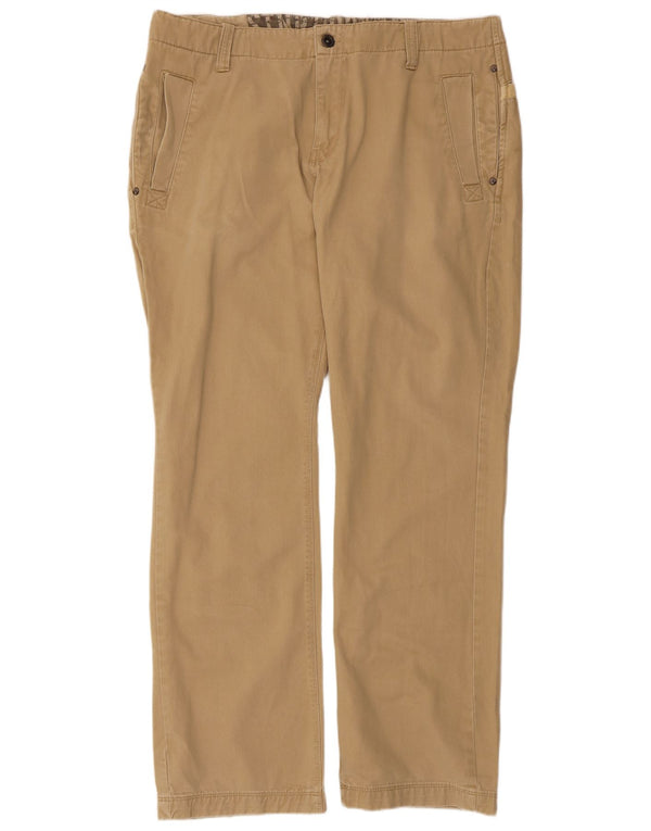 Pantaloni chino dritti da uomo Thor Steinar grandi W34 L33 in cotone beige
