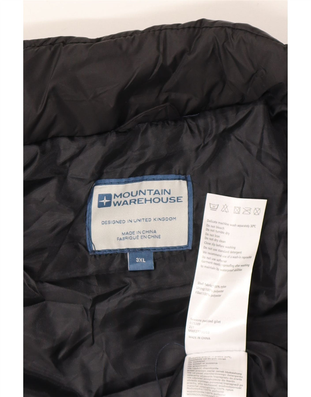 Gilet imbottito da uomo Mountain Warehouse UK 46 3XL Nylon nero