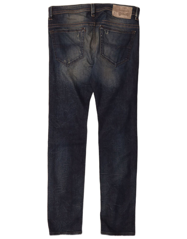 Diesel Uomo Thavar Jeans Skinny Slim Distressed W31 L32 Cotone Blu