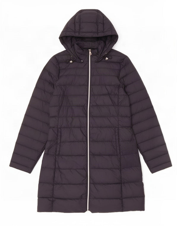 Marks & Spencer Womens Hooded Padded Coat UK 12 Medium Black Polyamide