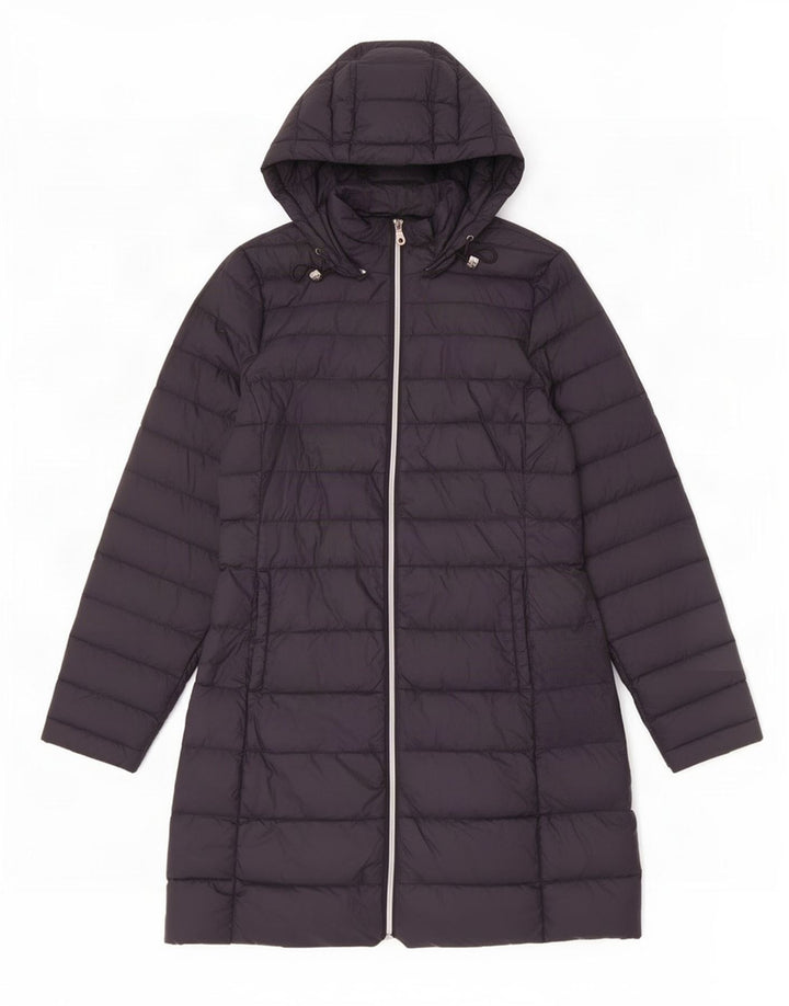 Cappotto imbottito con cappuccio da donna Marks & Spencer UK 12 medio nero in poliammide