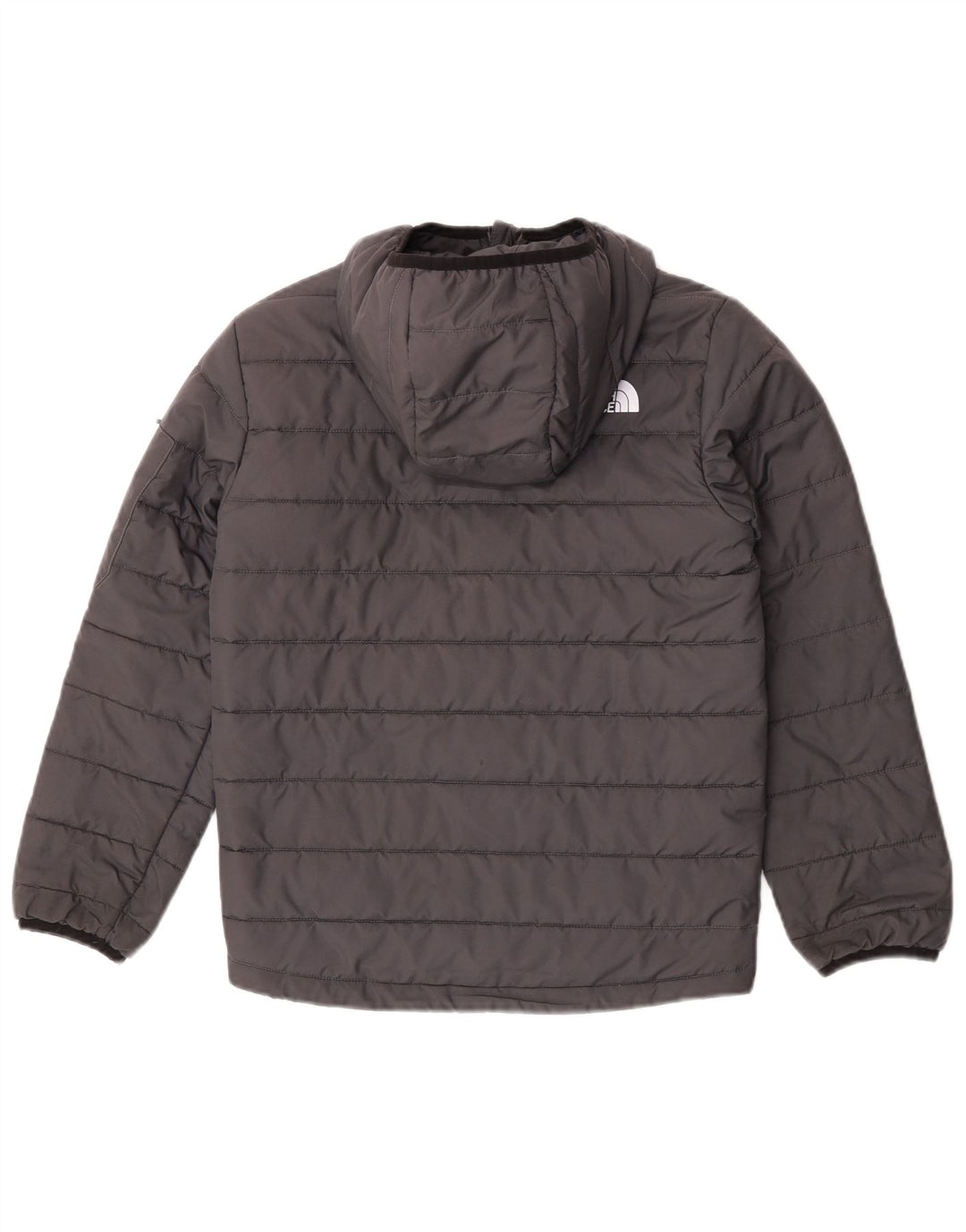 Giacca imbottita con cappuccio The North Face da bambino 11-12 anni, grande in poliestere grigio