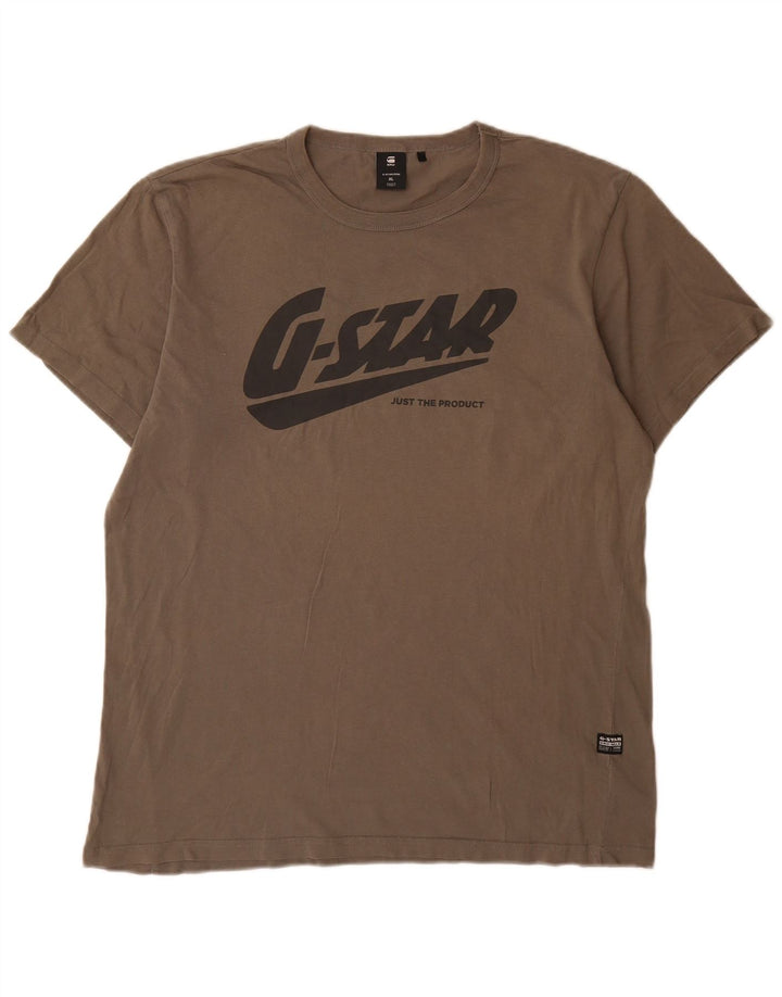 T-shirt grafica da uomo G-Star Top XL in cotone grigio