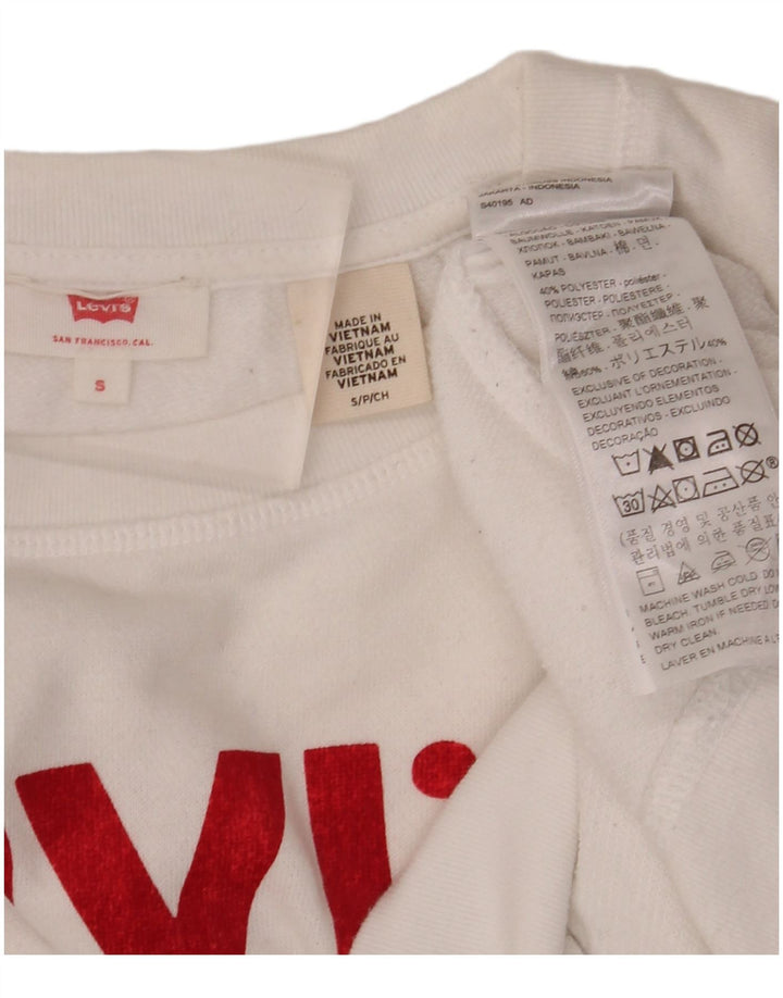 Felpa oversize da donna LEVI'S UK 10 piccola in cotone bianco