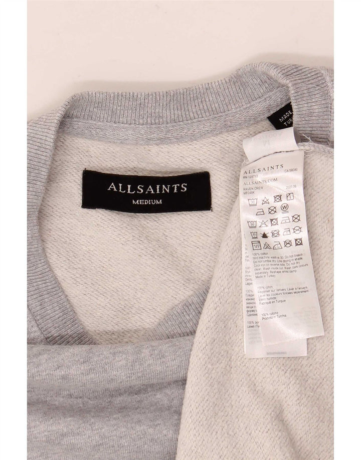 Felpa da uomo All Saints Maglione in cotone grigio medio
