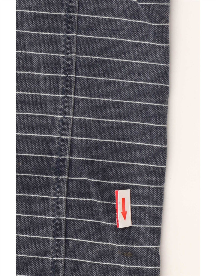 Felpa da uomo con collo con zip Fat Face, maglione medio, cotone a righe blu navy