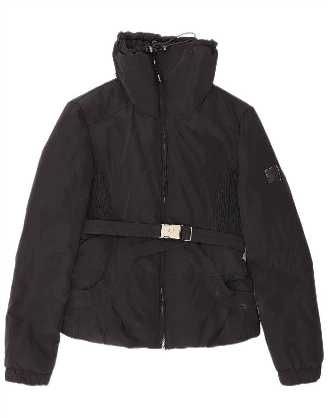 Giacca imbottita corta da donna Armani Jeans EU 42 grande poliestere nero